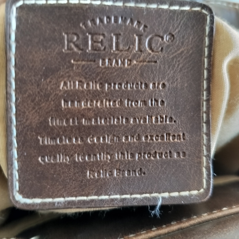 Relic by Fossil drawstring‎ bucket bag Brown/Tan Cottagecore Vintage Boho Casual - Picture 2 of 9